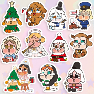 哭娃crybaby圣诞节手机壳贴纸冬日防水卡通手账diy水杯行李箱贴纸