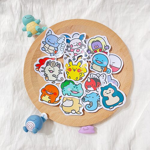 可爱皮卡丘宝可梦神奇宝贝pokemon口袋妖怪手帐电脑防水周边贴纸