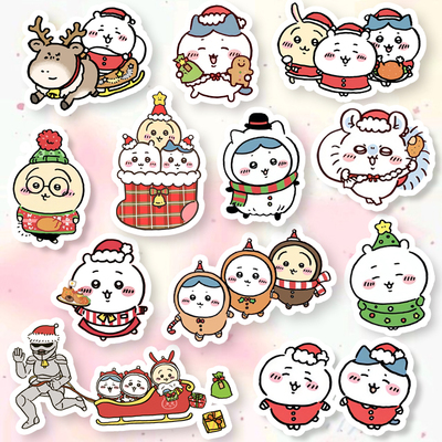 日本Chiikawa吉伊卡哇乌萨奇小八圣诞节冬季手机壳防水行李箱贴纸