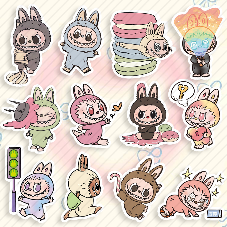 拉布布labubu防水贴纸