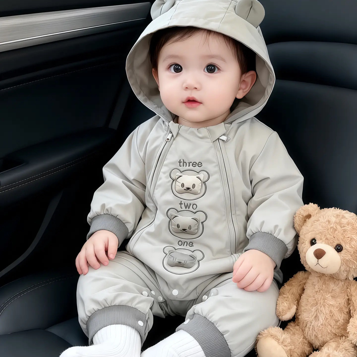 超萌婴幼儿春秋连体衣外出服