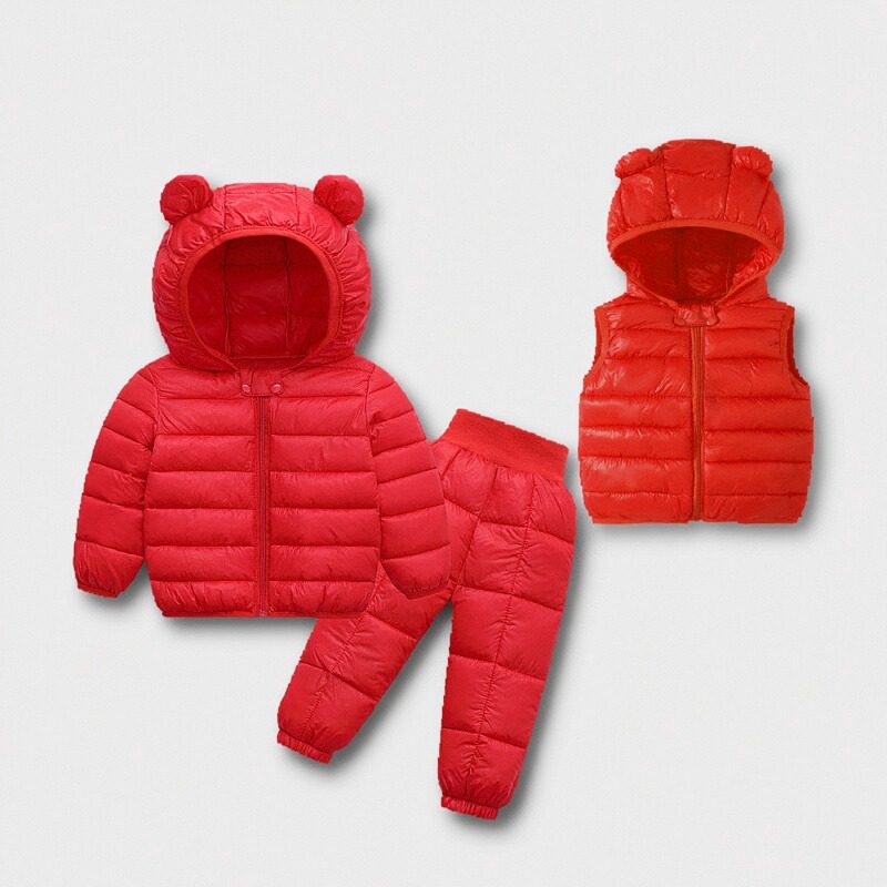 儿童冬装套装小孩男宝宝棉衣服女婴儿外套厚三件套1岁半2周岁3到4