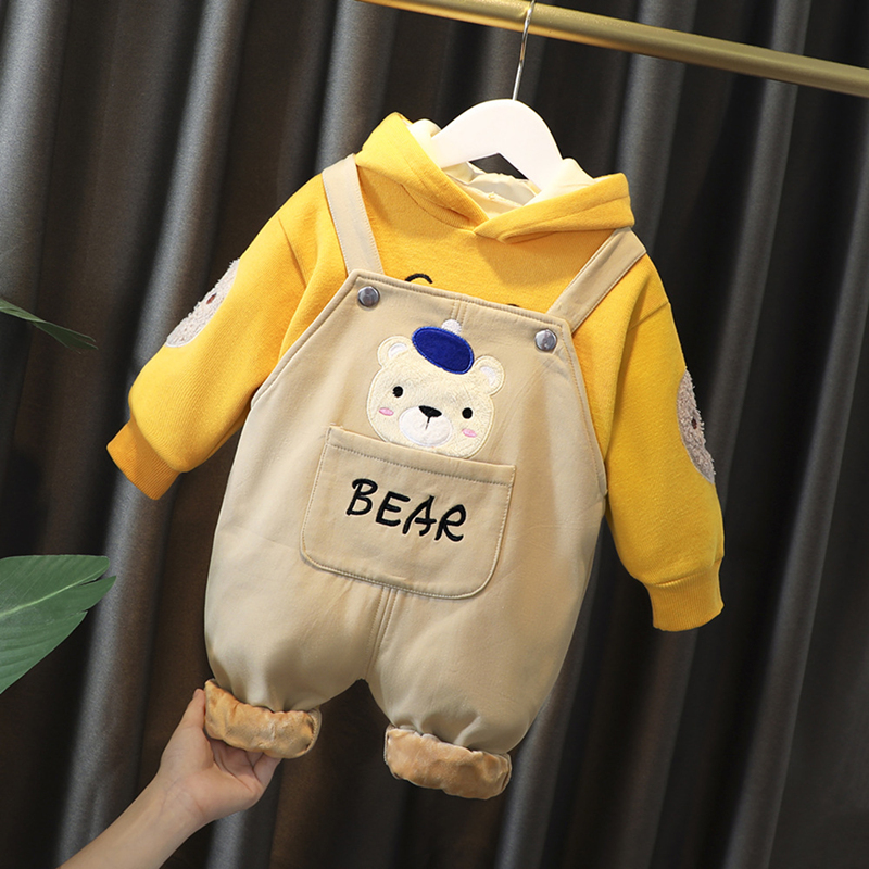 男宝宝冬装1周岁半一6七8八9九11十个月秋季婴儿衣服加绒男孩套装