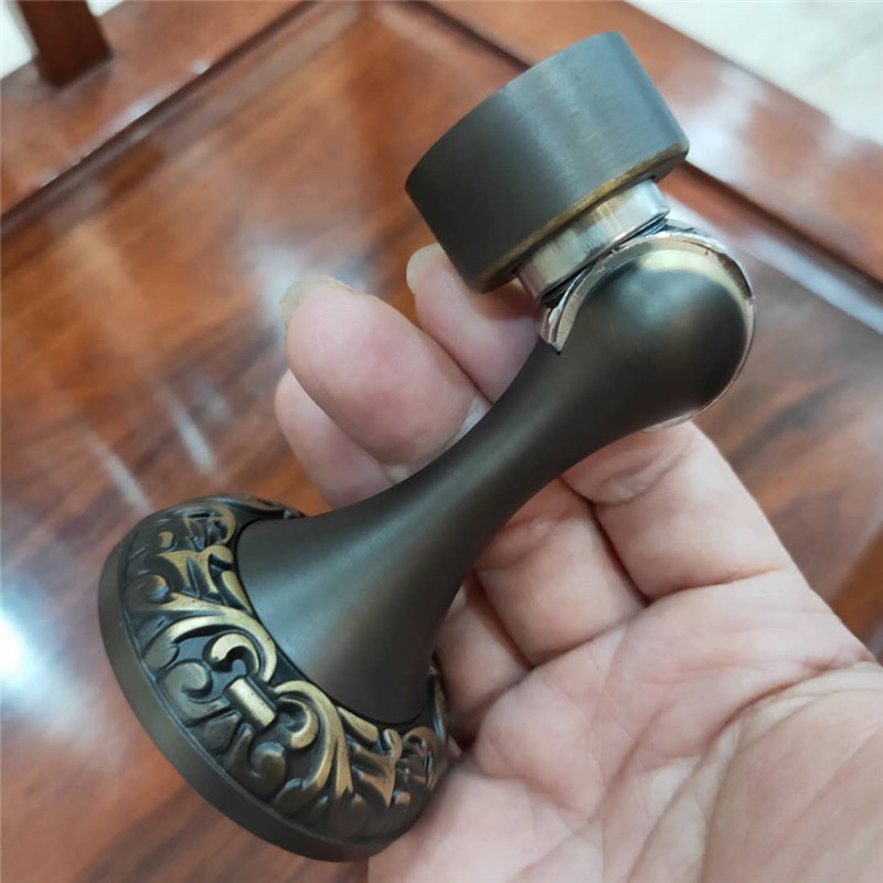 实芯门吸墙吸地吸美式全铜高强磁雕花玫瑰金精铸纯铜