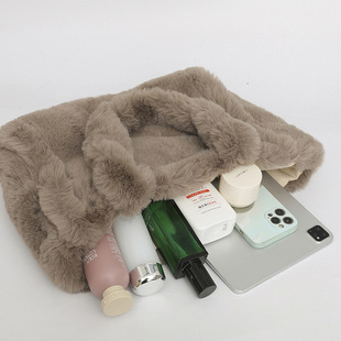 包包韩版小众托特包百搭女包大容量手提单肩包毛毛包通勤