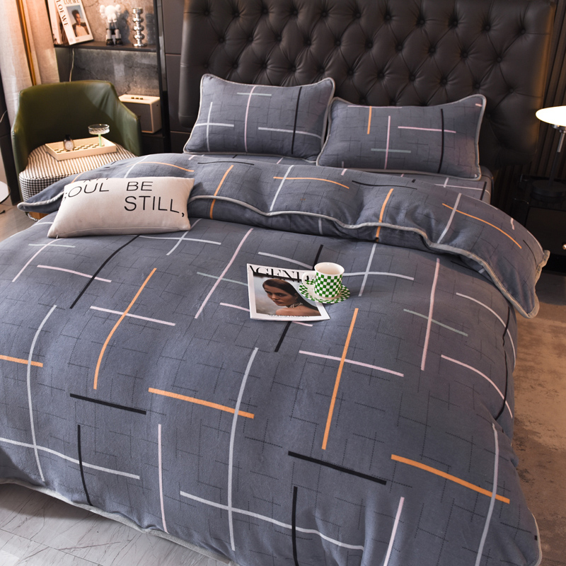 加厚牛奶绒被套单件冬季保暖法兰绒珊瑚绒毛绒被罩学生宿舍单人被