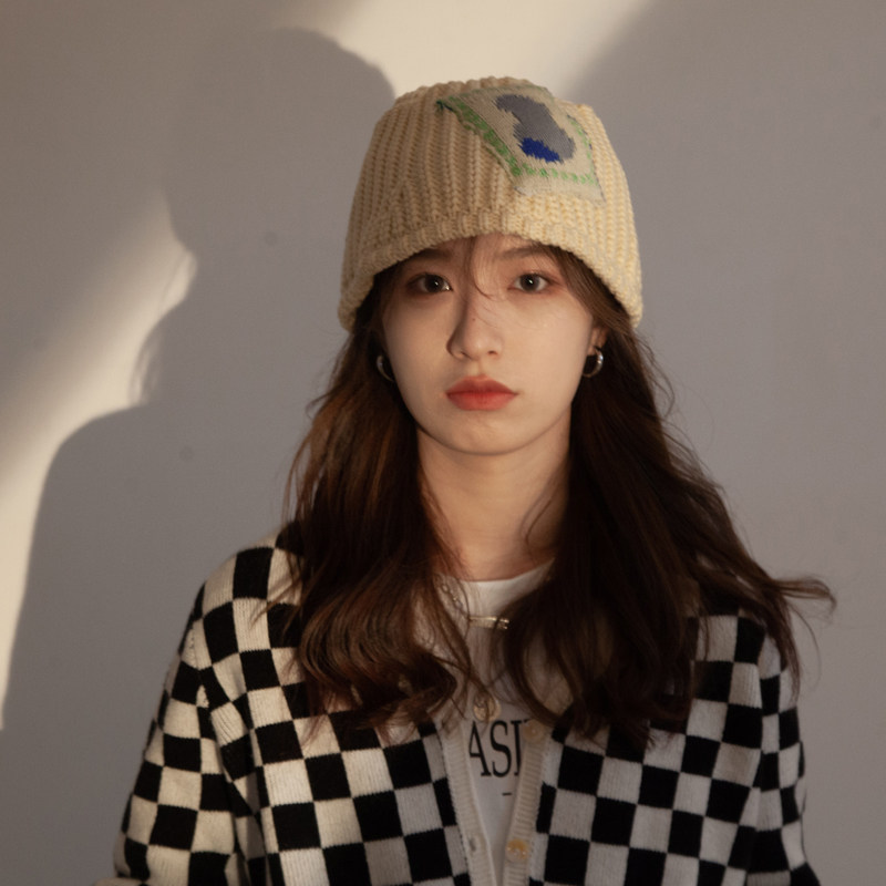 日系秋冬百搭保暖针织帽女日系贴布水桶毛线帽男休闲百搭帽子冷帽|ruв категории Аксессуары, шляпа - от Buy2taobao.com для оказания профессиональной услуги покупки агента Taobao