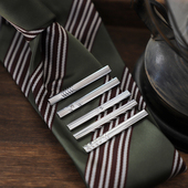 礼盒装 职业百搭领夹成人礼 商务正装 复古简约银色光面领带夹 男士