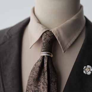 咖啡绿色花灰色8CM青年款 商务职业领带男士 复古港风正装 礼盒装