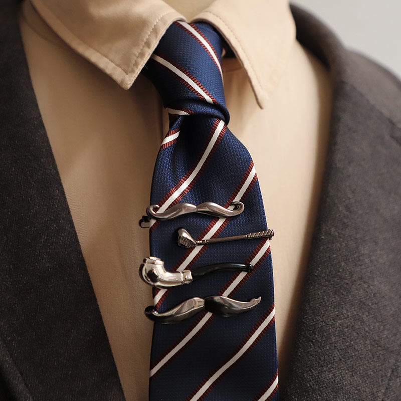 礼盒装 复古窄款领带夹 男 个性复古西洋烟斗乐器球杆枪黑银色,服饰配件/皮带/帽子/围巾,领带夹,淘宝优惠券,粉丝福利购,淘宝优惠卷