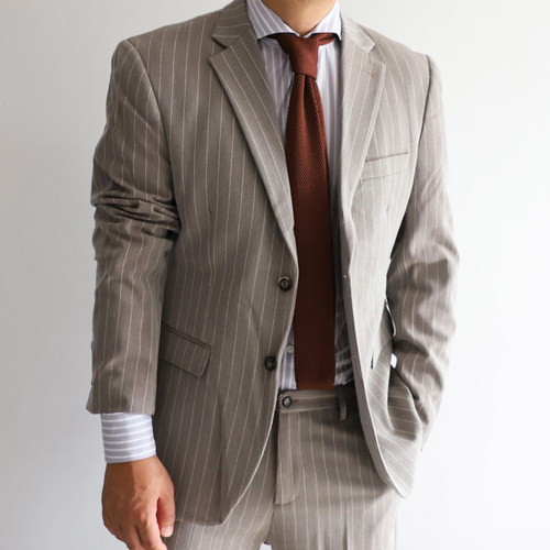 礼盒装 复古格调感纯色咖色系针织领带 男 韩版休闲平头百搭学院