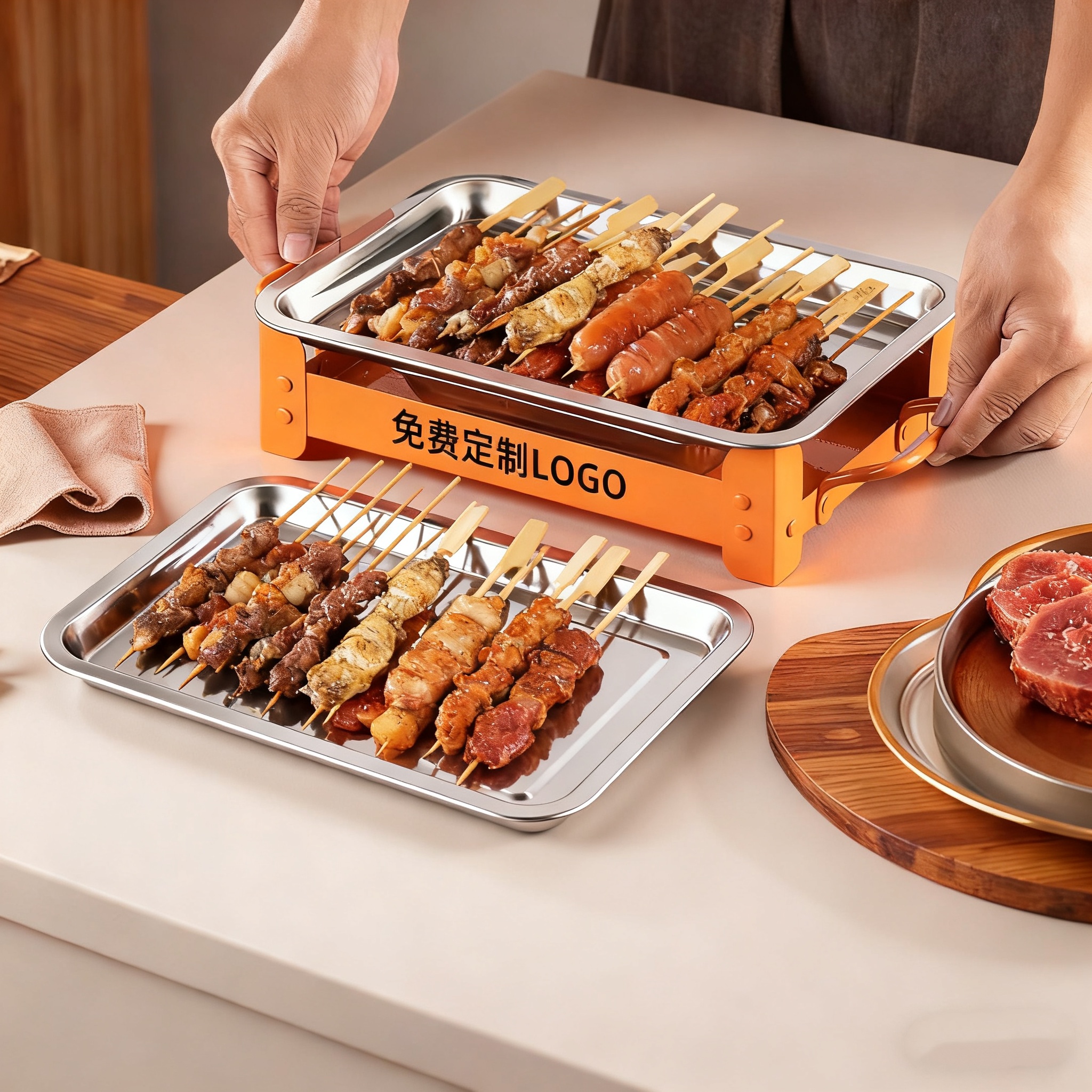 不锈钢盘烤串加热炉保温