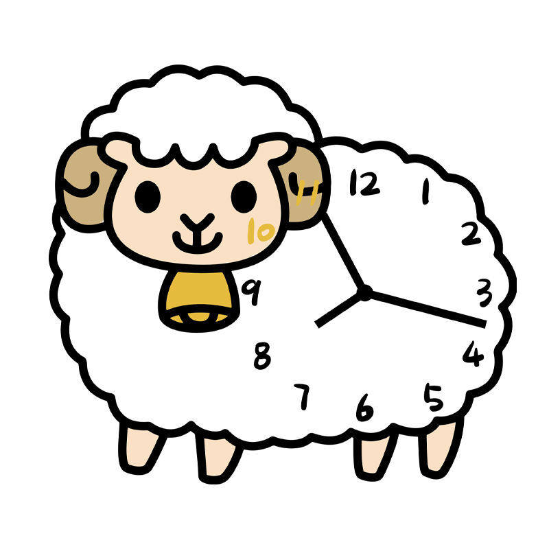 小绵羊卡通创意静音客厅卧室儿童房幼儿园钟表挂钟卡通可爱时尚装