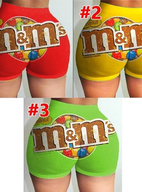 Sexy ladies tight shorts pattern printed shorts yoga pants