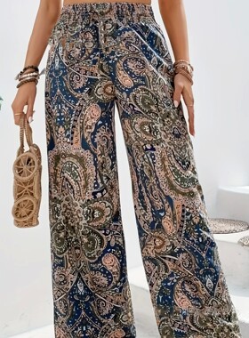 百搭印花休闲显瘦阔腿裤女 Versatile slimming wide leg pants