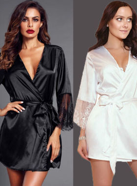 Dress pajamas underwear satin robe pajamas