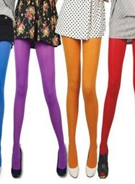 High waisted elastic colored pantyhose女士高腰弹力彩色连裤袜