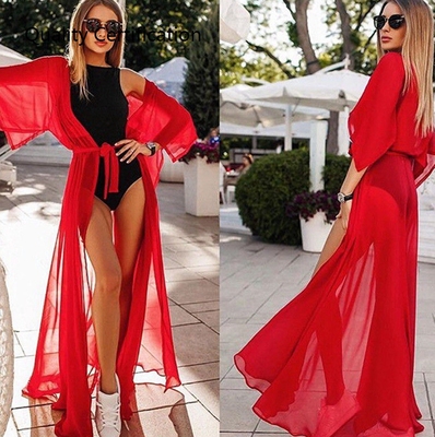 and See Through Kaftan Tunic Long Beach Dress