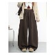女 curved Hanging 休闲抽绳垂感阔腿弯刀裤 wide leg knife pants