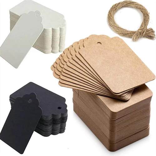 Premium Gift Tags Kraft Paper Price Tags with 20 meter Jute