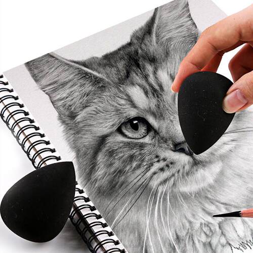 Charcoal Pencil Sketching Rubbing/Wiping Cotton Ball Washabl