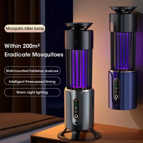 Mosquito Killer Lamp Insect Fly Trap Camping Lantern USB Tim
