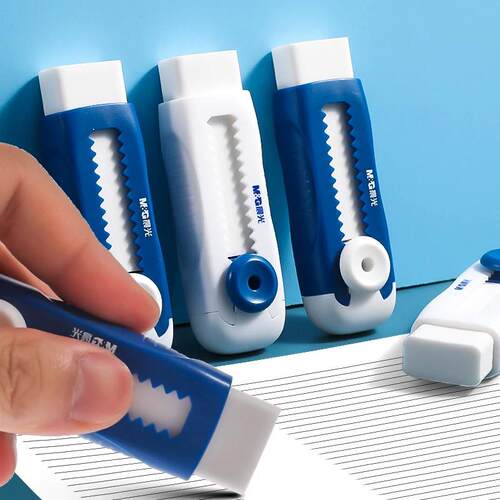 Push-Pull Lock Pencil Eraser Press Eraser Rubber Student Sup