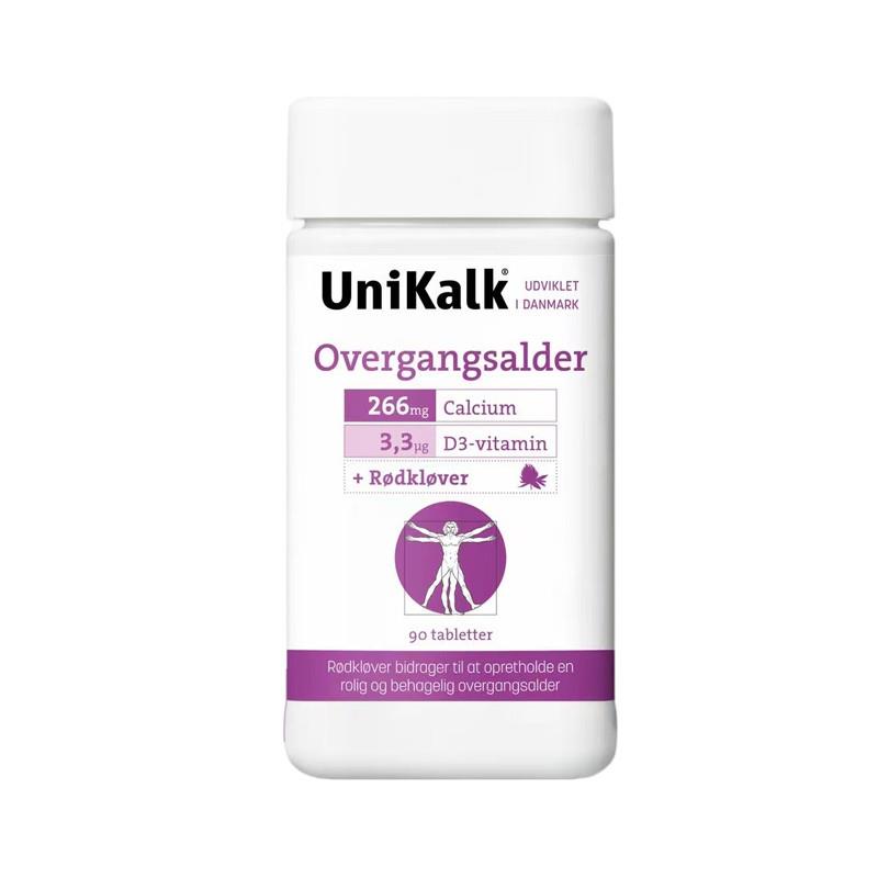 丹麦unikalk更年期女性钙片成年补钙中年人钙片进口90粒/瓶进口