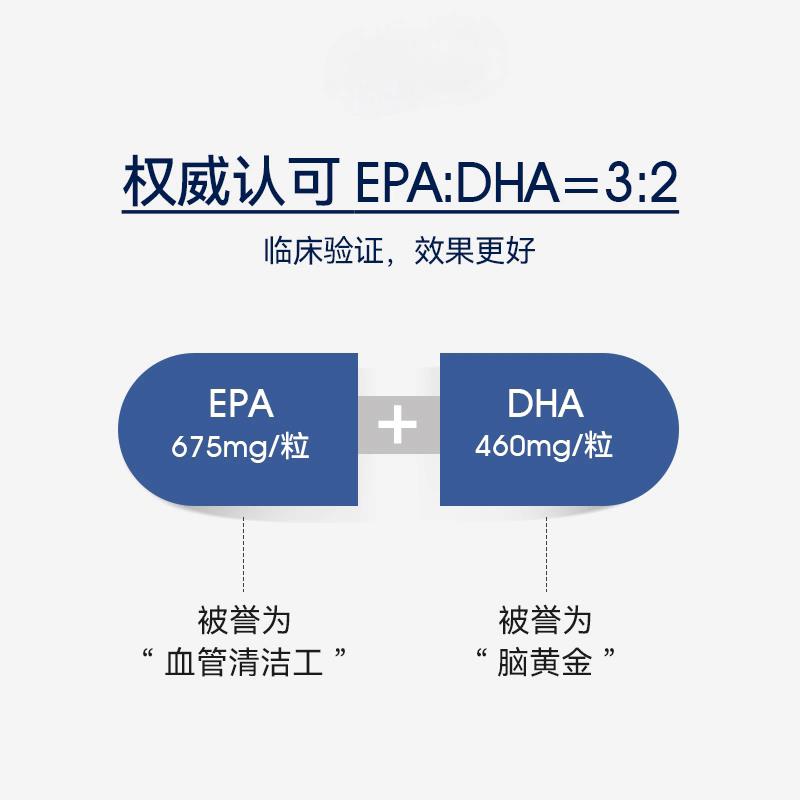 WHC小千金 深海鱼油rTG结构95%高纯度Omega3 维生素D3成人 60粒
