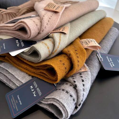 Autumn winter cosy100%wool tassel scarf shawl wrap men women