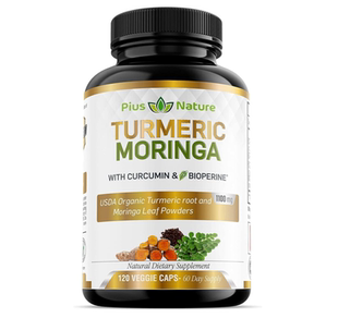 美国PIUS NATURE 姜黄辣木 有机姜黄素补充剂和有机辣木粉 120 粒