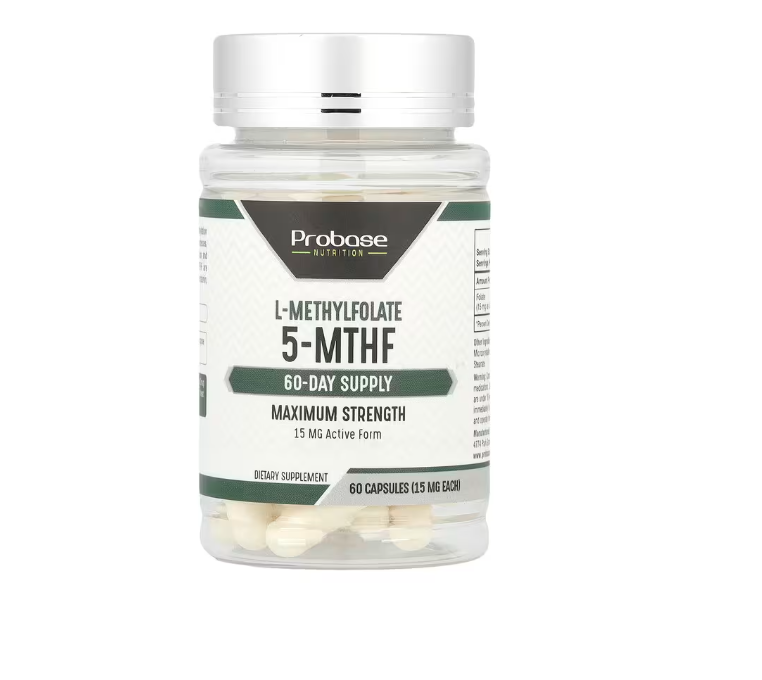 美国Probase Nutrition L-甲基叶酸 5-MTHF 15 毫克 60粒胶囊