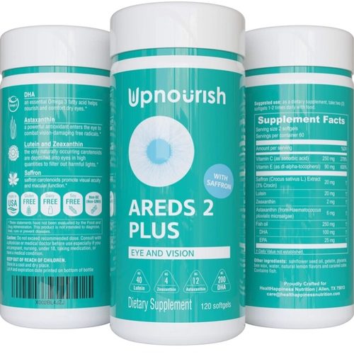 美国UpNourish AREDS 2眼部维生素 黄斑干眼 叶黄素眼睛疲劳120粒