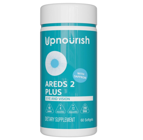 美国UpNourish AREDS 老年人2眼维生素叶黄素干眼支持 健康补充剂