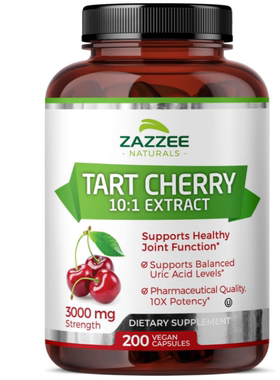 美国Zazzee 酸樱桃10:1提取物3000毫克强度浓缩10倍提取物200粒