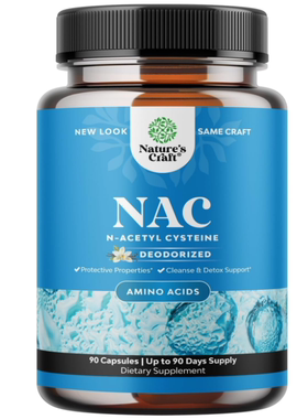 美国Natures Craft N-乙酰半胱氨酸NAC600毫克谷胱甘肽肝脏清洁