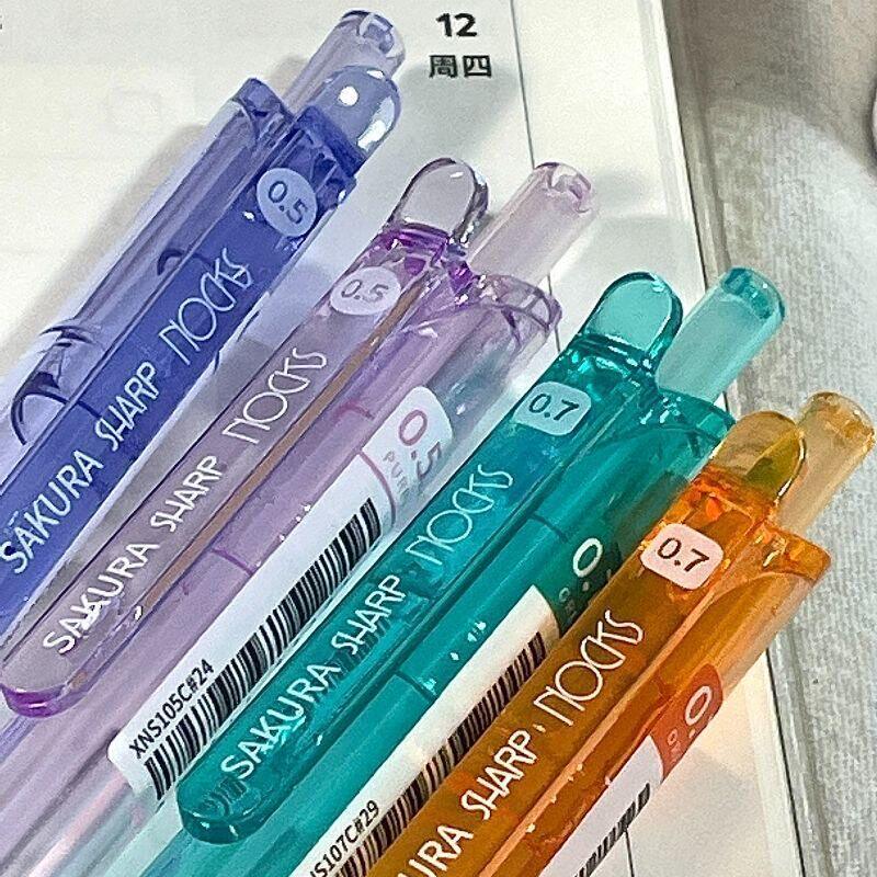 樱花自动铅笔糖果色透明笔杆高颜值三角自动笔素描绘画手绘考试书写活动铅笔小学生画画专用0.5mm0.7铅笔