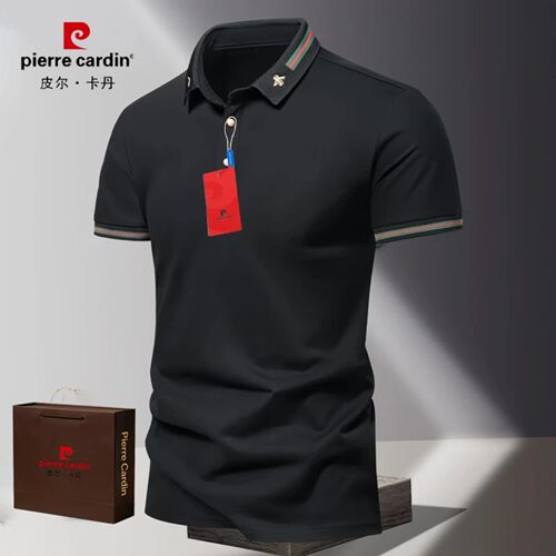 皮尔卡丹夏季新款男士纯棉T恤衫