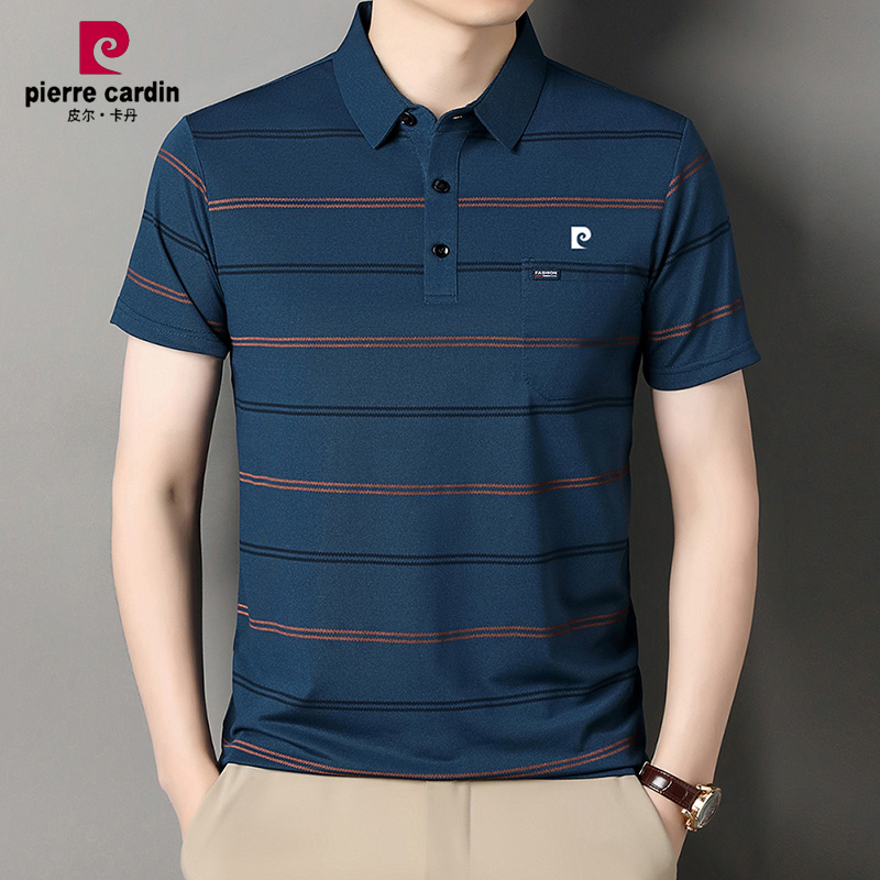 皮尔卡丹夏季纯棉男士短袖t恤衫