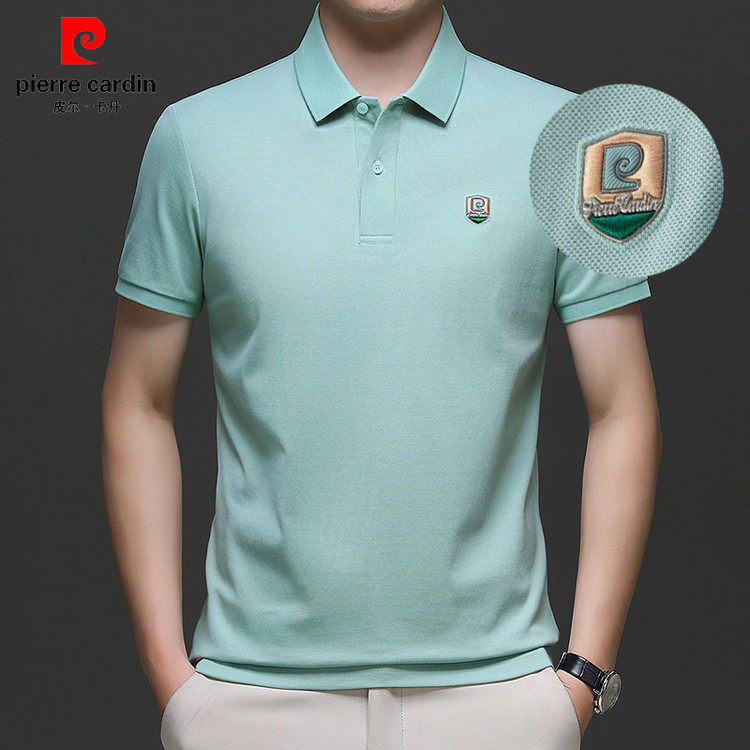 皮尔卡丹夏季新款男士纯棉短袖T恤商务休闲中老年半袖翻领polo衫