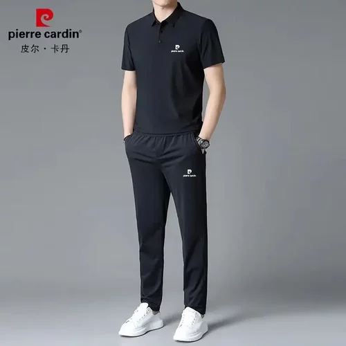 皮尔卡丹男士桑蚕丝夏季运动套装