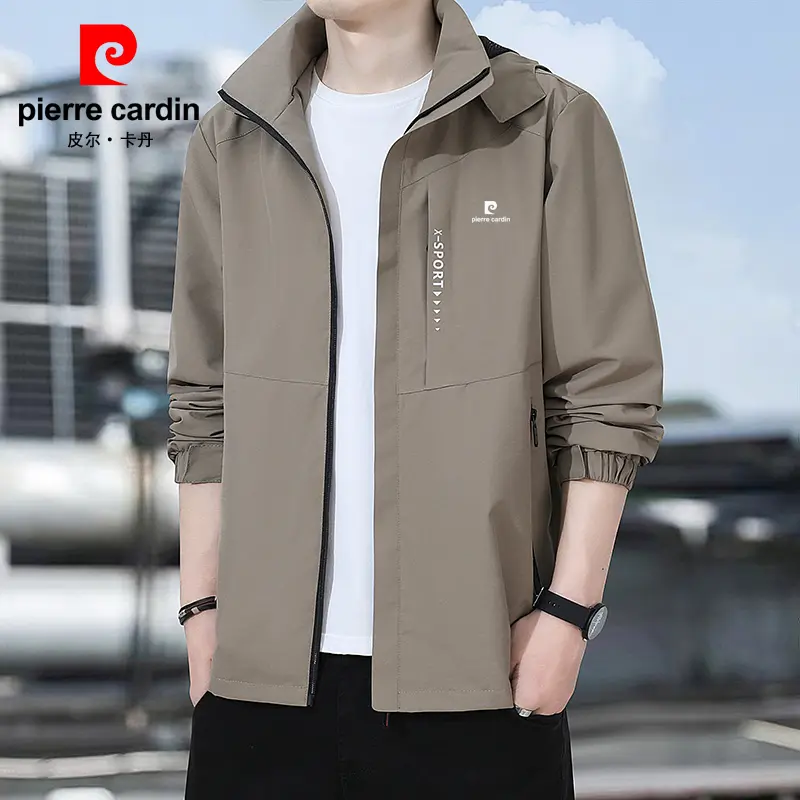 皮尔卡丹男士户外冲锋衣夹克外套