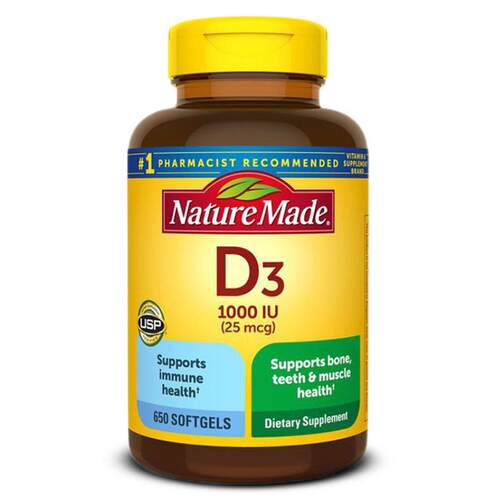 Nature Made 维生素D3成人青少年促钙吸收美国进口650粒/1000IU