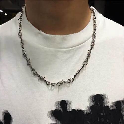 Hip-hop thorn necklace retro punk necklace collar chain项链