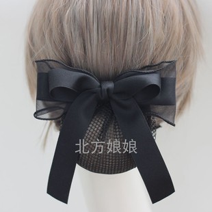 餐饮头花女职业发网酒店服务员盘发网兜护士蝴蝶结发夹发套细网