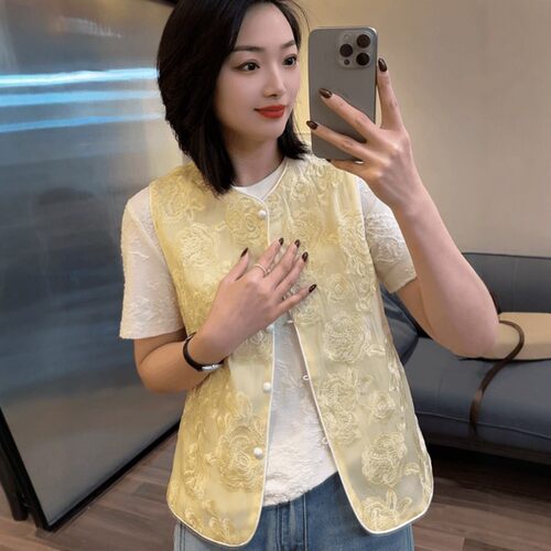 春新中式重工刺绣女马甲