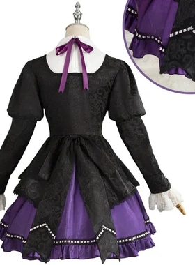 服装动漫吊带袜天使妹巾Slolita裙套装史女cosplay紫色cos服朵