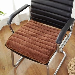 保暖坐垫纯色短毛绒餐椅垫电脑椅垫屁股垫简约现代办公椅垫 冬季