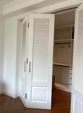 实木百叶窗定制椴木透气窗通风隔热活动百叶折叠门推拉门移门隔断