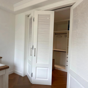 实木百叶窗定制椴木透气窗通风隔热活动百叶折叠门推拉门移门隔断